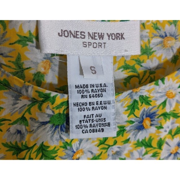 Jones New York Sport Vintage Midi Dress Floral Pleated Spring Made In USA Small - Picture 10 of 10